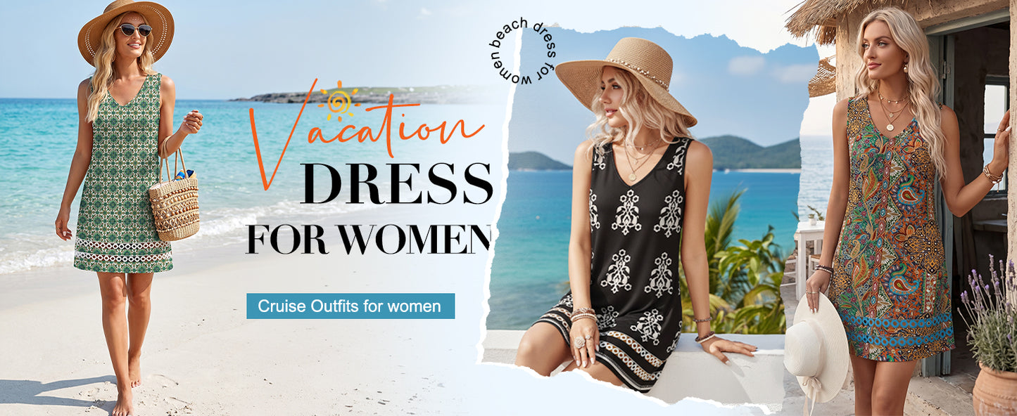 Summer Dresses for Women 2026 V Neck Sleeveless Lace Boho Dress Elegant Classy Spring Beach Vacation Outfits