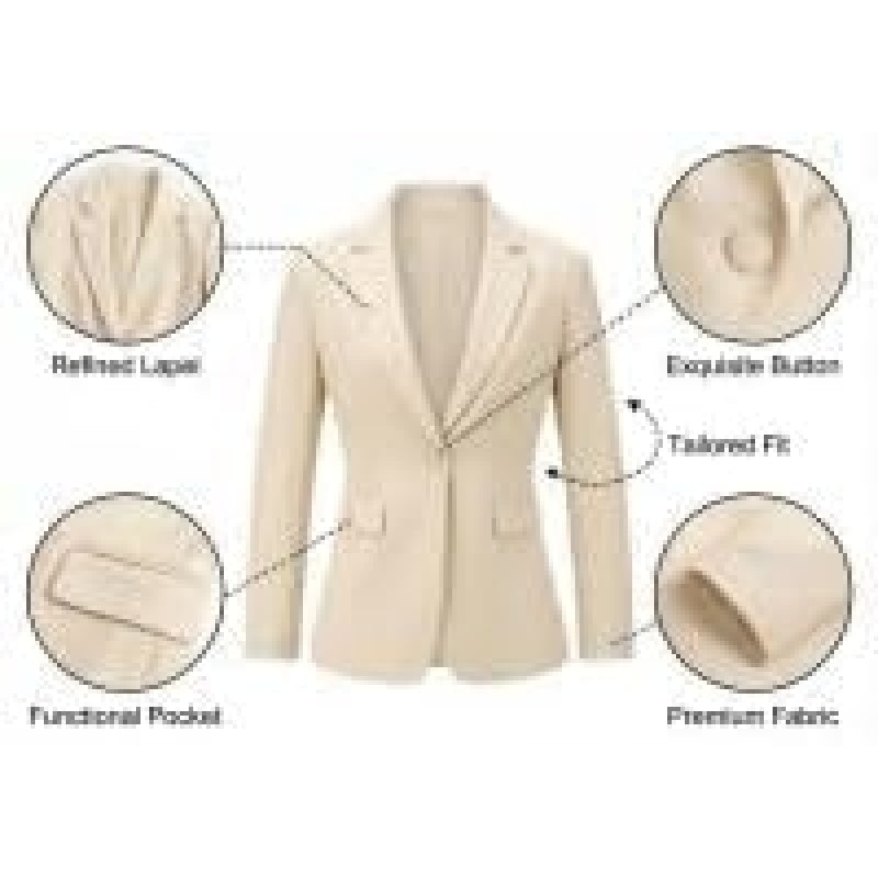 Women's 2 Piece Pants Suit - Wrinkle-Free Business Casual Blazer Set - Professional Work Office Outfit