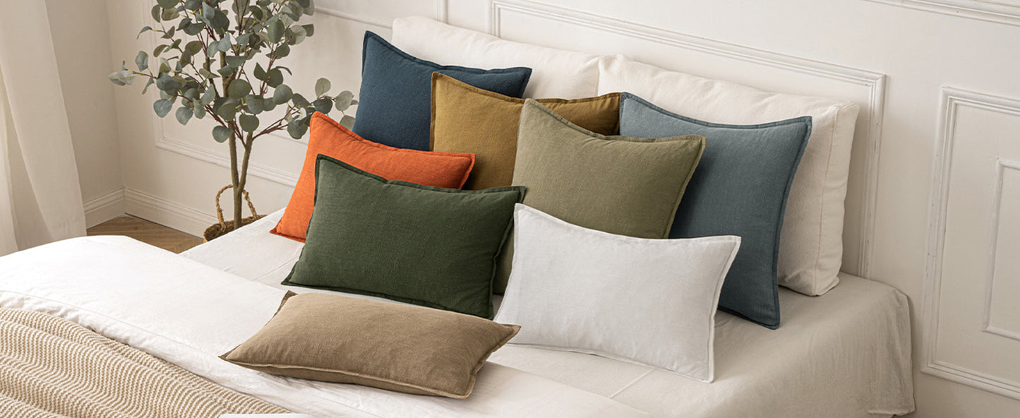 MIULEE Decorative Linen Euro Sham Pillow Covers 24x24 Natural Beige Boho Farmhouse Neutral Couch Throw Pillows for Bed Pack of 2 Accent Modern Pillowcase Sofa Livingroom Home Decor
