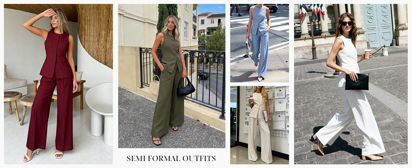 PRETTYGARDEN Women's 2 Piece Sets Summer 2026 Work Clothes Sleeveless Blazer Vest Pants Suits Spring Business Casual Outfits
