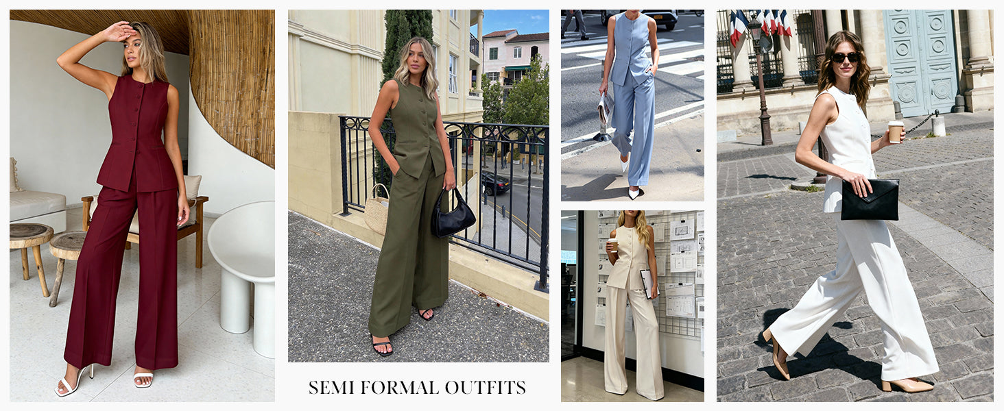 PRETTYGARDEN Women's 2 Piece Sets Summer 2026 Work Clothes Sleeveless Blazer Vest Pants Suits Spring Business Casual Outfits