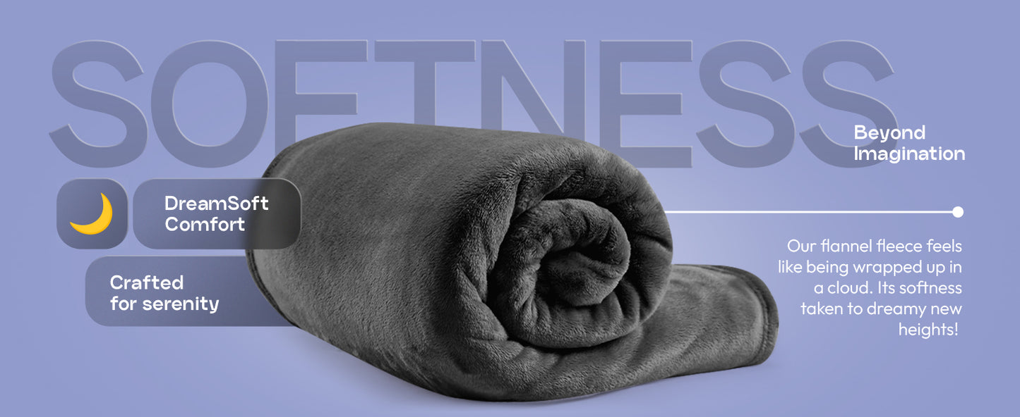 Bedding Fleece Blanket Queen Size Grey (90x90 Inches) Ultra Soft Warm Lightweight Microfiber Breathable Anti-Static Cozy Bed Blanket, All-Season Home Decor Gift for Men & Women