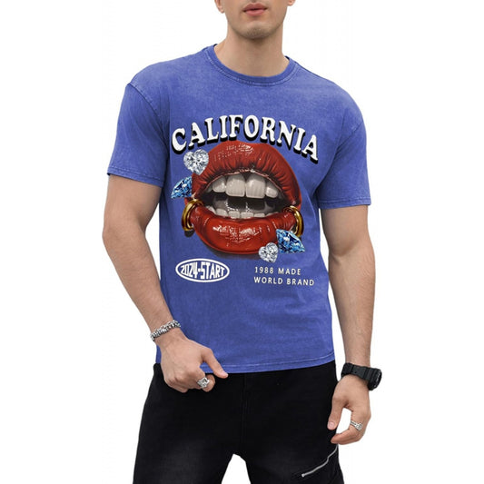WDIRARA Men's Lip Graphic Tees Vintage Hipster Hip Hop Crew Neck Y2k T-Shirt Streetwear Top
