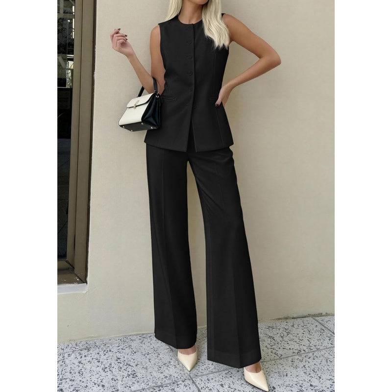 PRETTYGARDEN Women's 2 Piece Sets Summer 2026 Work Clothes Sleeveless Blazer Vest Pants Suits Spring Business Casual Outfits