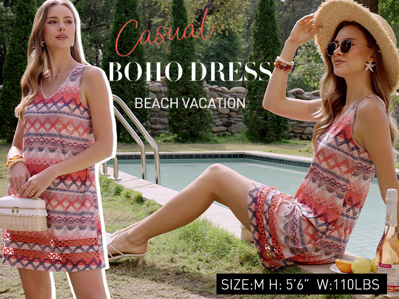 Summer Dresses for Women 2026 V Neck Sleeveless Lace Boho Dress Elegant Classy Spring Beach Vacation Outfits