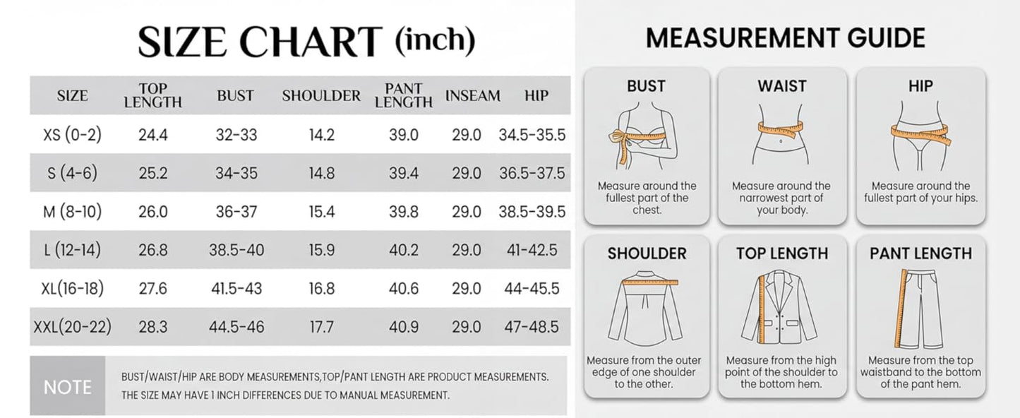 Women's 2 Piece Pants Suit - Wrinkle-Free Business Casual Blazer Set - Professional Work Office Outfit