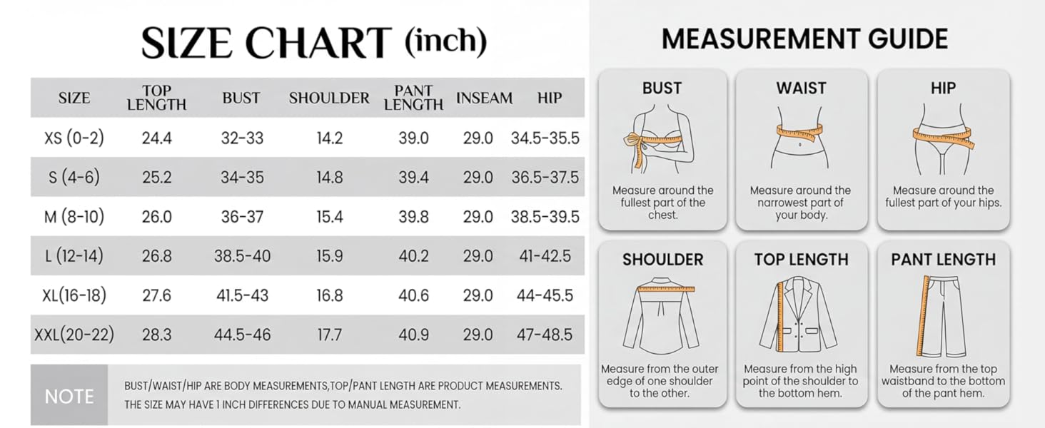 Women's 2 Piece Pants Suit - Wrinkle-Free Business Casual Blazer Set - Professional Work Office Outfit
