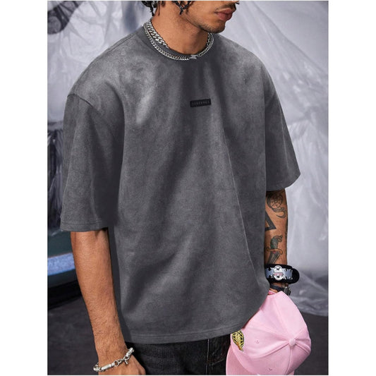 SOLY HUX Men's T-Shirt Vintage Short Sleeve Shirts Summer Punk Hip Hop Tee Tops Streetwear