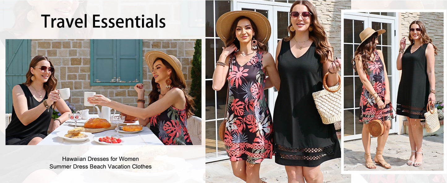 Summer Dresses for Women 2026 V Neck Sleeveless Lace Boho Dress Elegant Classy Spring Beach Vacation Outfits