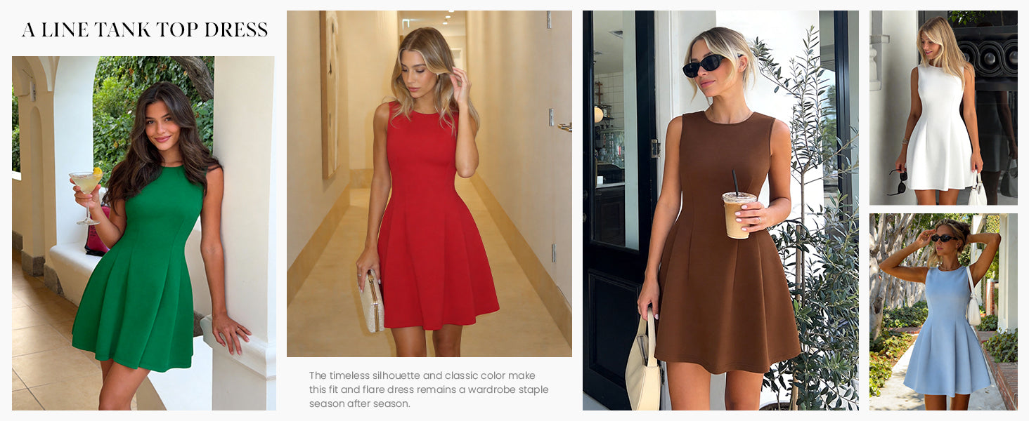 PRETTYGARDEN Summer Dresses for Women 2026 Elegant Classy Spring A Line Business Casual Work Graduation Cocktail Short Dress