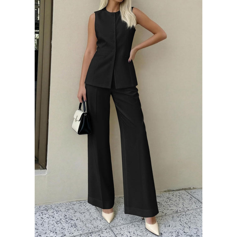 PRETTYGARDEN Women's 2 Piece Sets Summer 2026 Work Clothes Sleeveless Blazer Vest Pants Suits Spring Business Casual Outfits