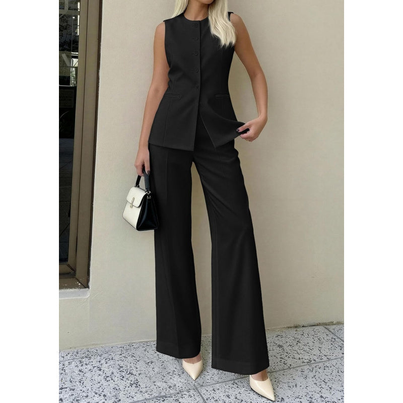 PRETTYGARDEN Women's 2 Piece Sets Summer 2026 Work Clothes Sleeveless Blazer Vest Pants Suits Spring Business Casual Outfits