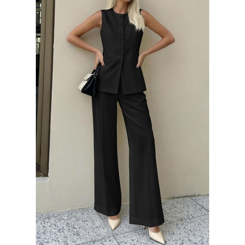 PRETTYGARDEN Women's 2 Piece Sets Summer 2026 Work Clothes Sleeveless Blazer Vest Pants Suits Spring Business Casual Outfits