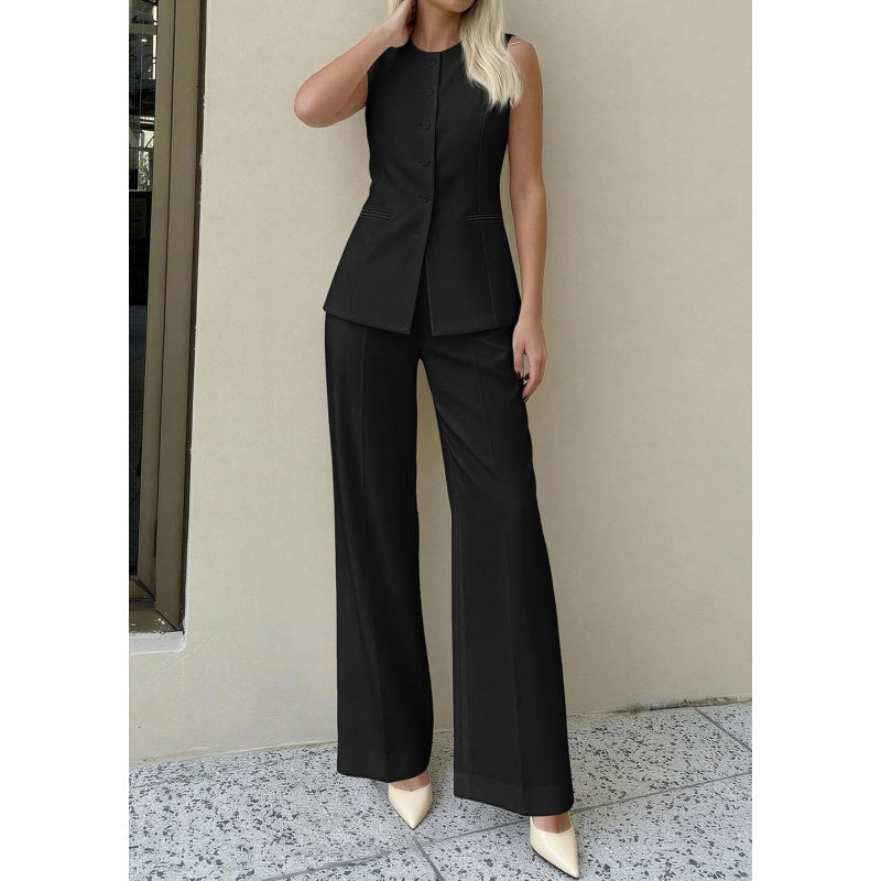PRETTYGARDEN Women's 2 Piece Sets Summer 2026 Work Clothes Sleeveless Blazer Vest Pants Suits Spring Business Casual Outfits