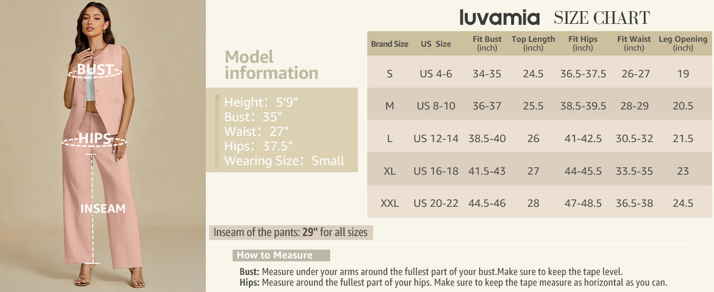 luvamia Vest Pants Suits for Women Dressy 2 Piece Business Casual Outfits Sleeveless Blazer Wide Leg Pants Pantsuit Sets