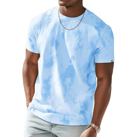 Mens Crew Neck T Shirts - Lightweight Short Sleeve Fresh Fashion Print Hipster T-Shirt Tie-Dye