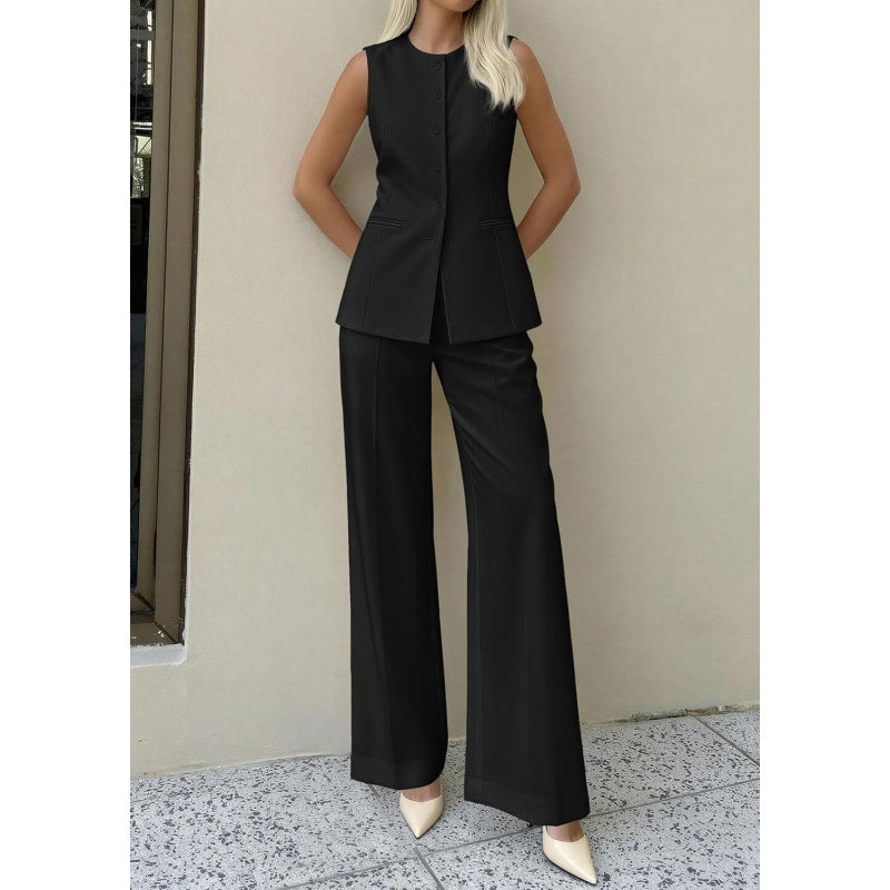 PRETTYGARDEN Women's 2 Piece Sets Summer 2026 Work Clothes Sleeveless Blazer Vest Pants Suits Spring Business Casual Outfits