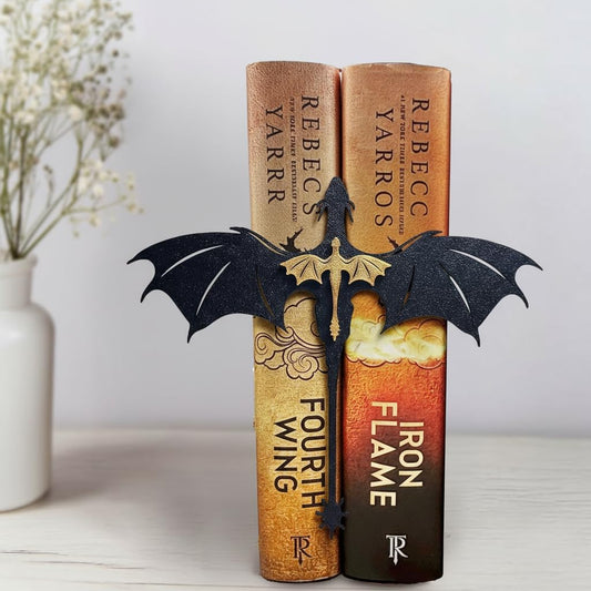 Handmade Dragon Bookshelf Decoration - Fantasy Dragon Books, Book Accessories for Book Lovers, Fourth Wing and Shelf Decoration, Fantasy Fans, Improved Durable Edition Tail